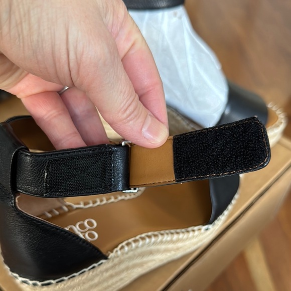 Franco Sarto Black Wedge Sandals - Picture 5 of 6